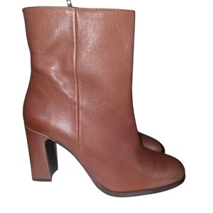 Marian Brown Leather Zip Up High Heeled Ankle Boots NWOT Made in Spain Sz- EU 40